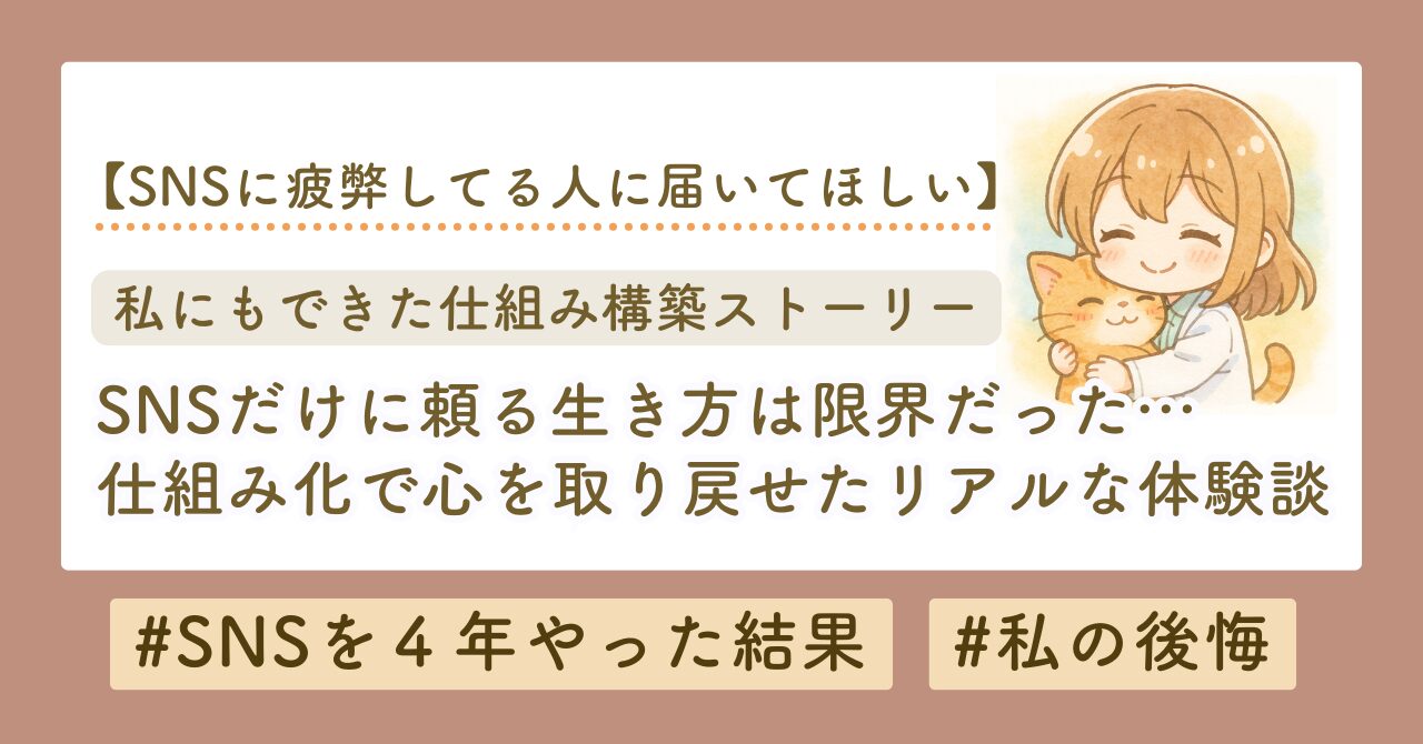SNS疲弊　仕組み化した結果　ブログサムネイル