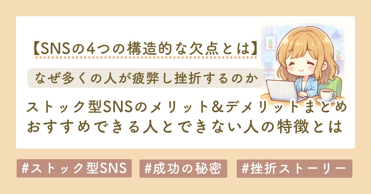 ストック型SNSのメリット・デメリットまとめブログ