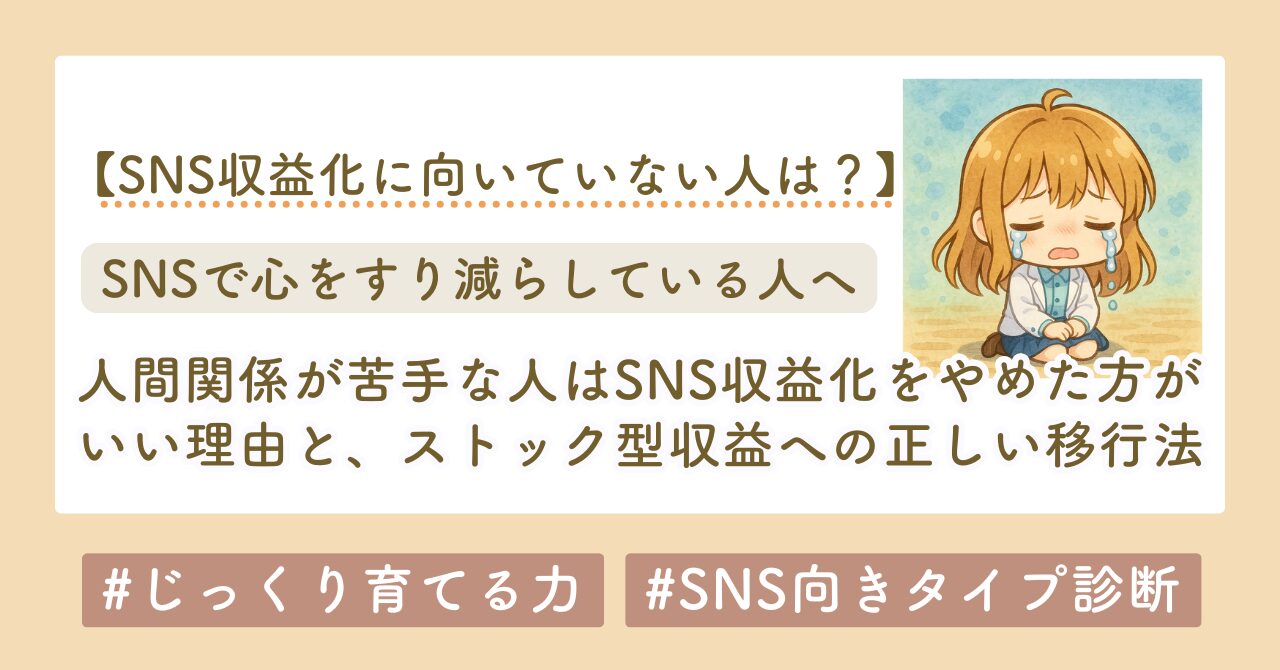 SNS収益化に向いてる人、向いてない人まとめ