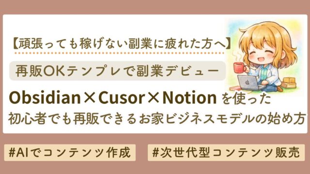 Obsidian×Cusor×Notionを使った、つくって売るおうちビジネス