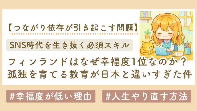 孤独と人生の幸福度の関係性　フィンランドに学ぶ