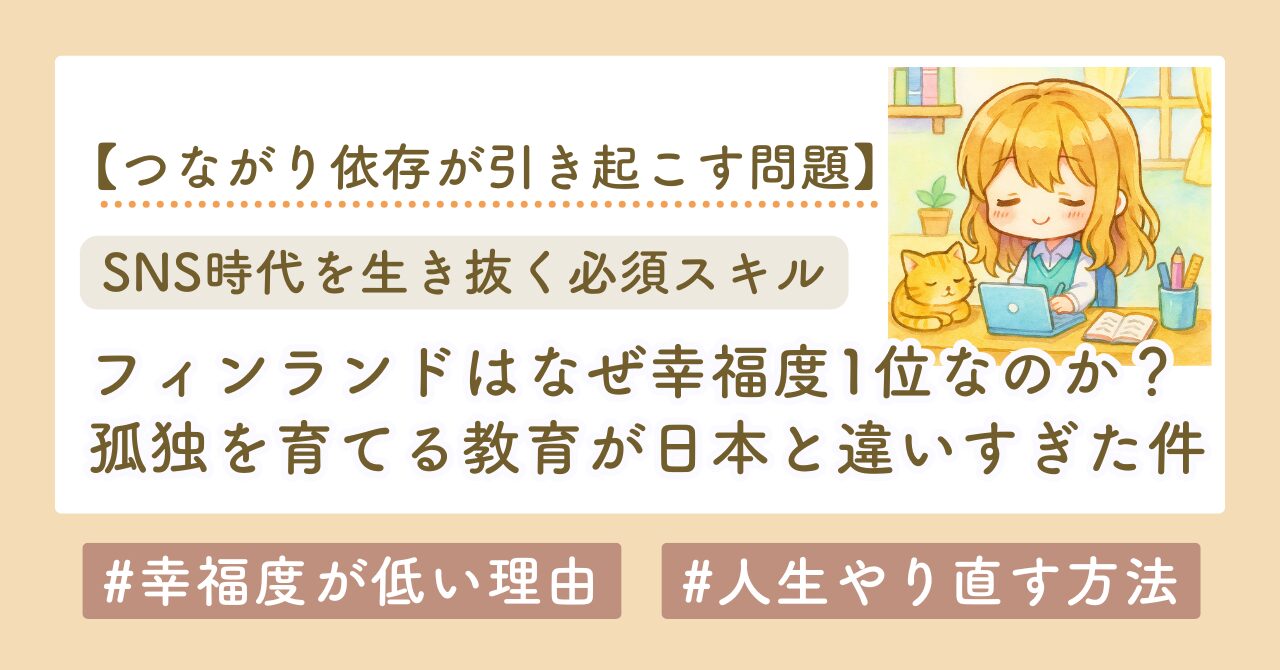 孤独と人生の幸福度の関係性 フィンランドに学ぶ
