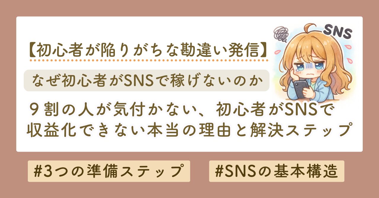 SNSで初心者が稼げない理由