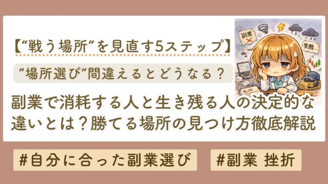 努力が報われない理由は“場所選び”だった｜成果が出ない副業の落とし穴と、勝てる場所の見つけ方