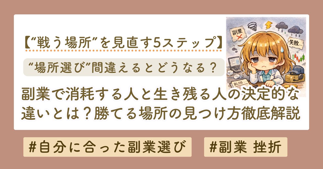 努力が報われない理由は“場所選び”だった｜成果が出ない副業の落とし穴と、勝てる場所の見つけ方