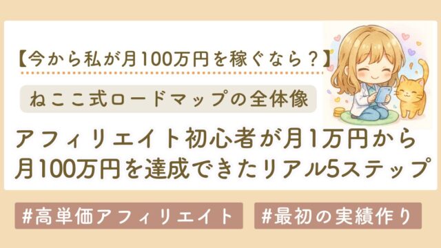 アフィリエイトで月１→１００万稼ぐ５ステップ