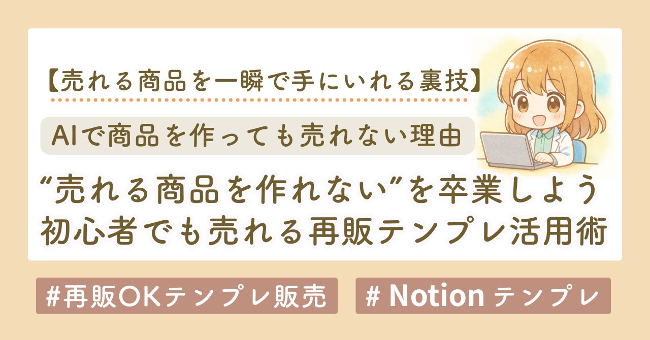GPTで商品を作っても売れなかったあなたへ。再販テンプレが最初に選ぶべき理由