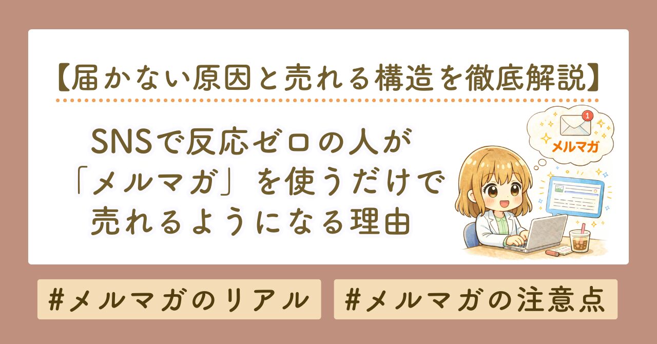 SNSで反応ゼロの人がメルマガで売れるようになる理由｜届かない原因と売れる構造を徹底解説