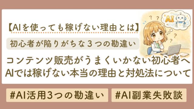 コンテンツ販売がうまくいかない初心者へ｜AIでは稼げない“本当の理由”と対処法
