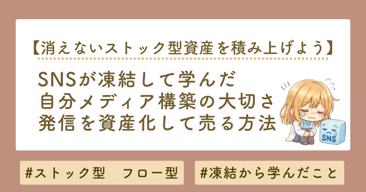 【SNS凍結で気づいた】自分メディアの作り方｜発信を資産化しエバーグリーンで売る方法