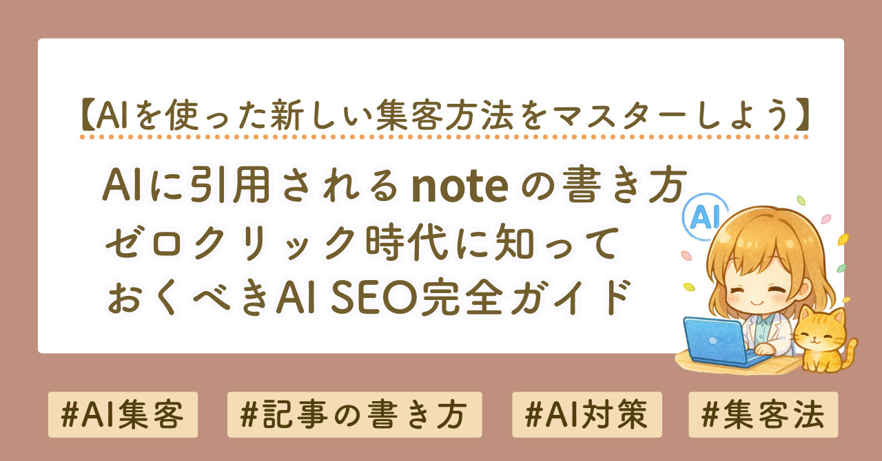 AIに引用されるnoteの書き方｜ゼロクリック時代のAI SEO完全ガイド