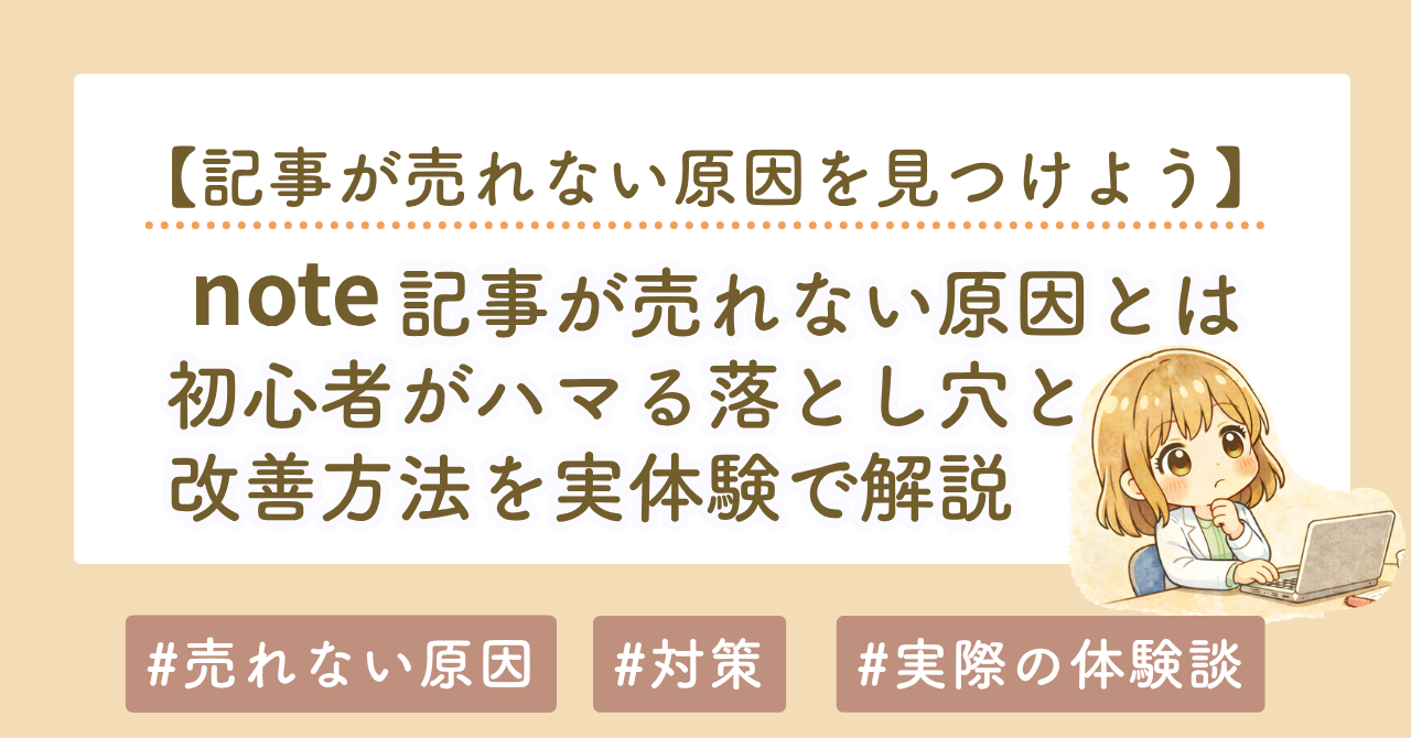 note記事が売れない原因と対策｜初心者がハマる落とし穴と改善方法