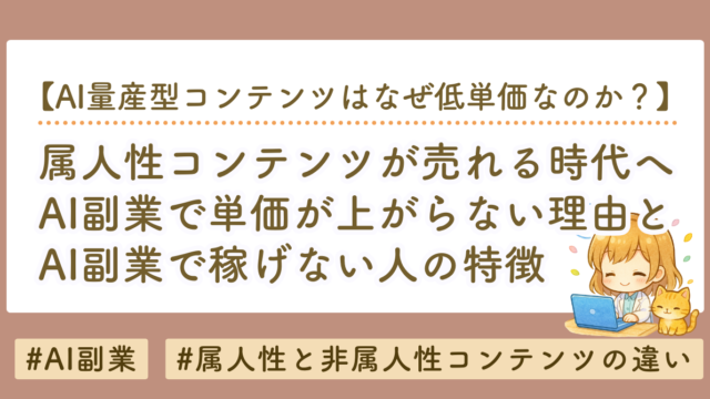 AI副業で単価が上がらない理由｜属人性コンテンツだけが売れる時代へ