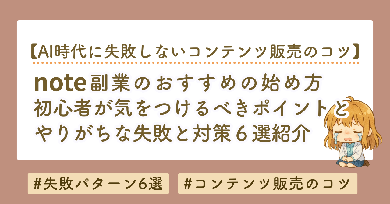 note副業の始め方｜初心者が失敗しないためのポイント6選