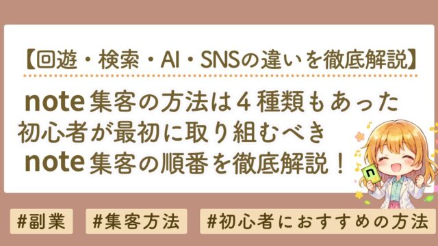 note集客の方法は4種類ある｜初心者が最初に取り組むべき順番を解説