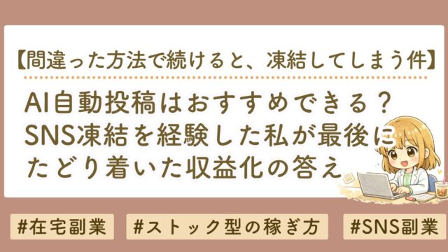 AI自動投稿はおすすめしない｜SNS凍結を経験した私がたどり着いた収益化の答え