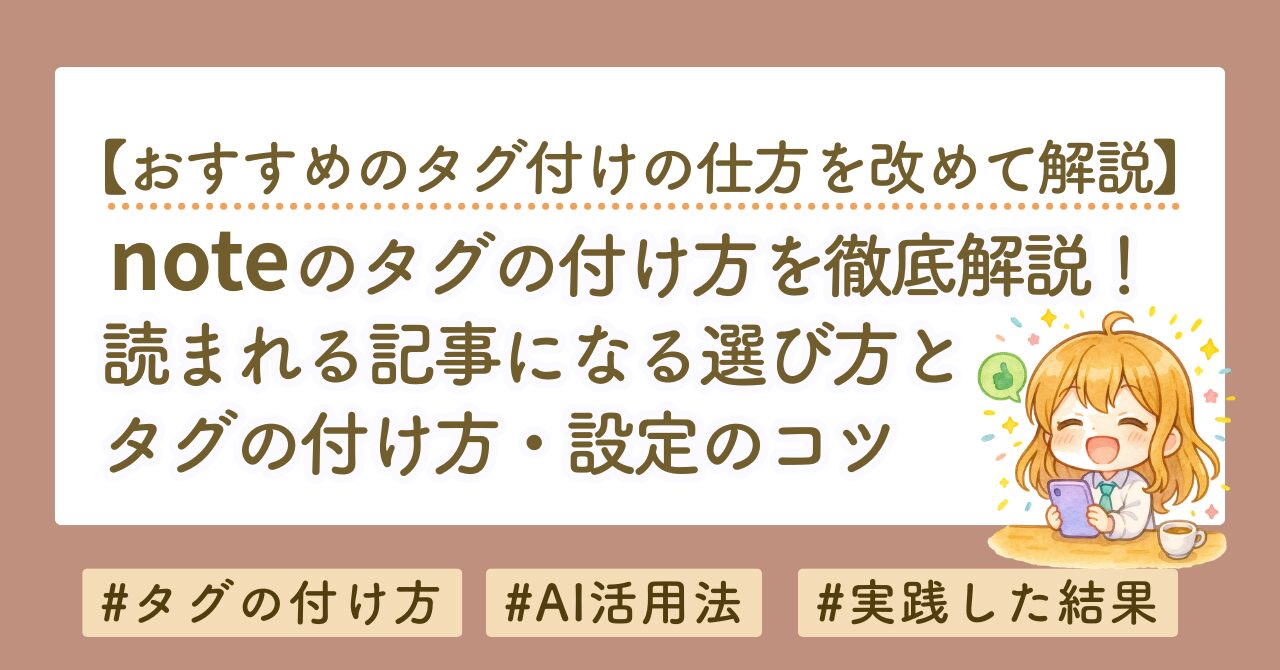 noteのタグの付け方を徹底解説！読まれる記事になる選び方と設定のコツ
