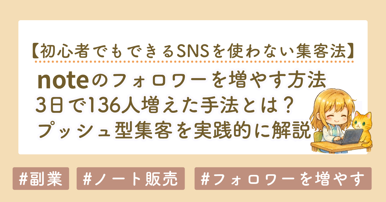 noteのフォロワーを増やす方法｜3日で136人増えたスキ・フォロー集客を実践解説